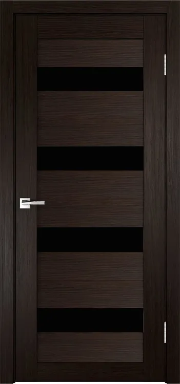 Фото Межкомнатная дверь Легенда X-8 тон Венге Остекление Лакобель черное